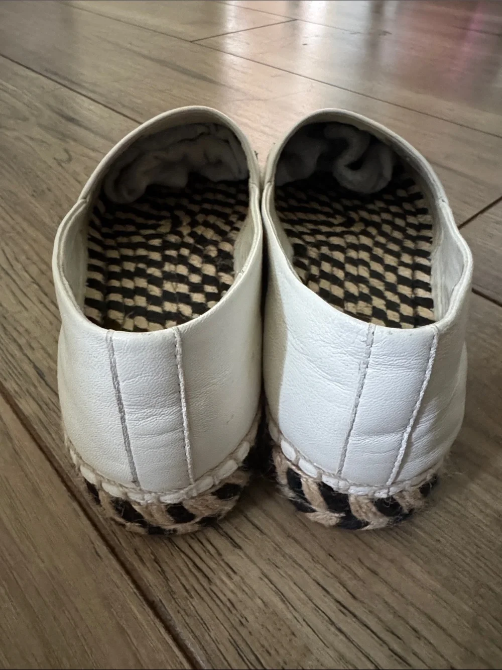 Tory Burch White and Black Women's Espadrilles Slip-Ons